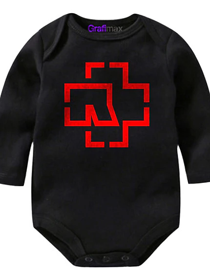 Body Bebé Pilucho Rammstein Rock Industrial Negro Grafimax 1