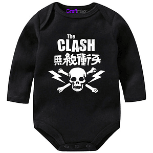 Body Bebé Pilucho The Clash Rock Punk Negro Grafimax
