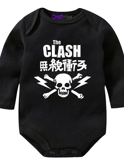 Body Bebé Pilucho The Clash Rock Punk Negro Grafimax 1