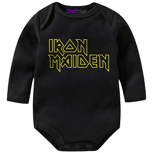 Body Bebé Pilucho Iron Maiden Rock Metal Negro - Grafimax