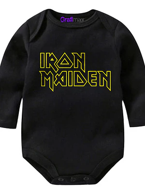 Body Bebé Pilucho Iron Maiden Rock Metal Negro - Grafimax