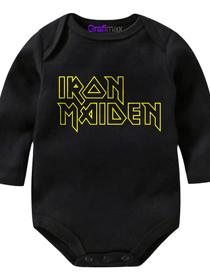 Body Bebé Pilucho Iron Maiden Rock Metal Negro - Grafimax 1