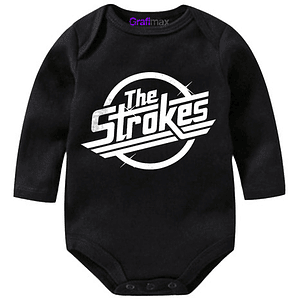 Body Bebé Pilucho The Strokes Rock Punk Negro Grafimax