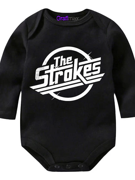 Body Bebé Pilucho The Strokes Rock Punk Negro Grafimax 1