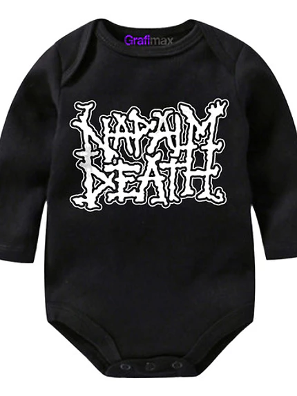 Body Bebé Pilucho Napalm Death Metal Rock Negro Grafimax 1