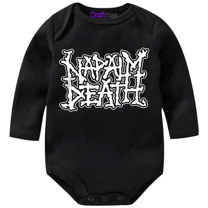 Body Bebé Pilucho Napalm Death Metal Rock Negro Grafimax 1