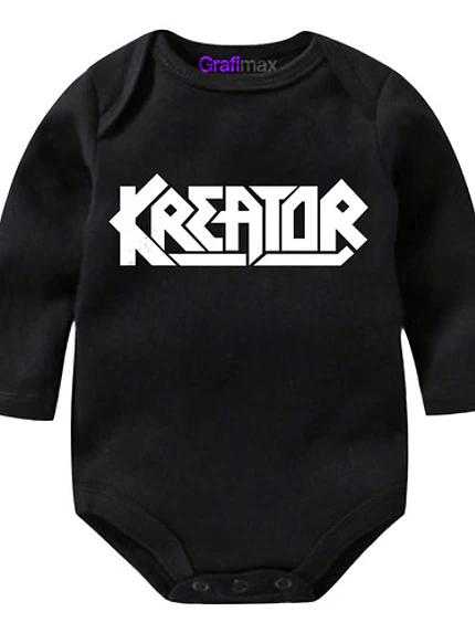 Body Bebé Pilucho Kreator Rock Industrial Negro Grafimax 1