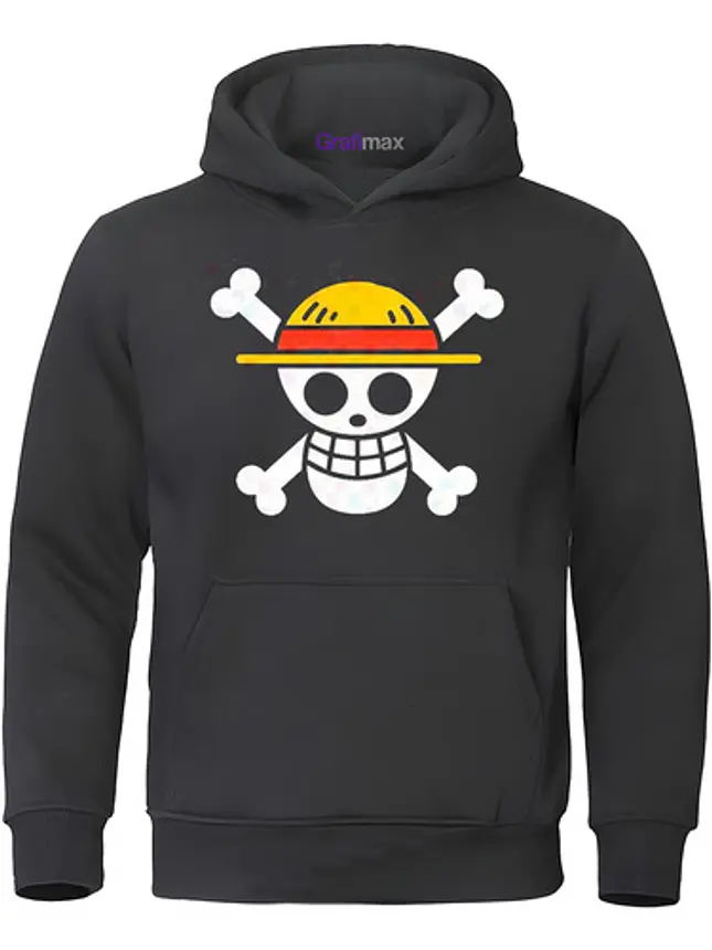 Polerón One Piece Anime Skull Estampado Espalda Grafimax 1