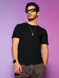 Polera Negra Premium 100% Algodón Semi Slim Fit Grafimax - Miniatura 2