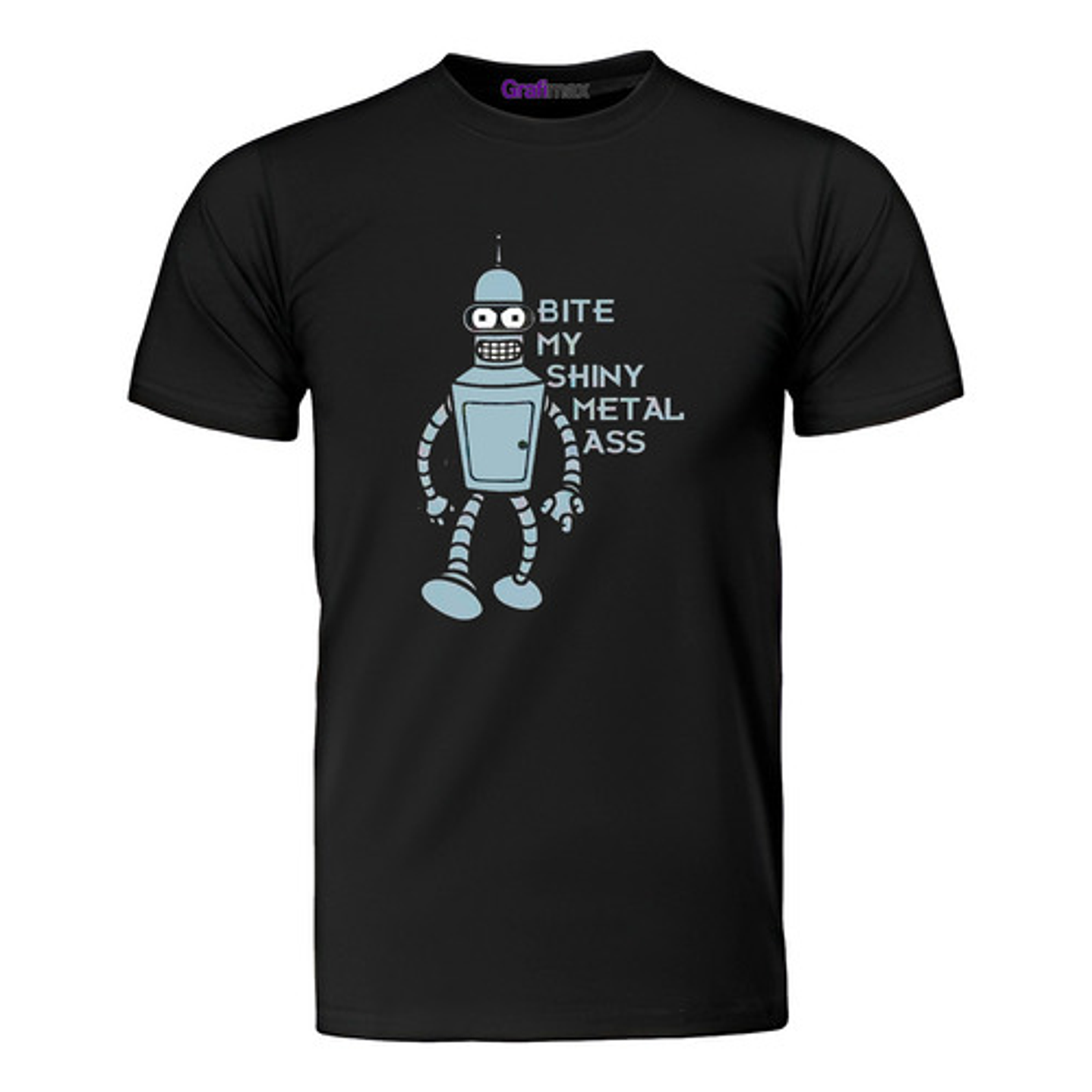 Polera Bender Futurama Kiss My Shiny Metal Ass Grafimax 1