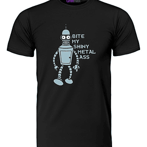 Polera Bender Futurama Kiss My Shiny Metal Ass Grafimax
