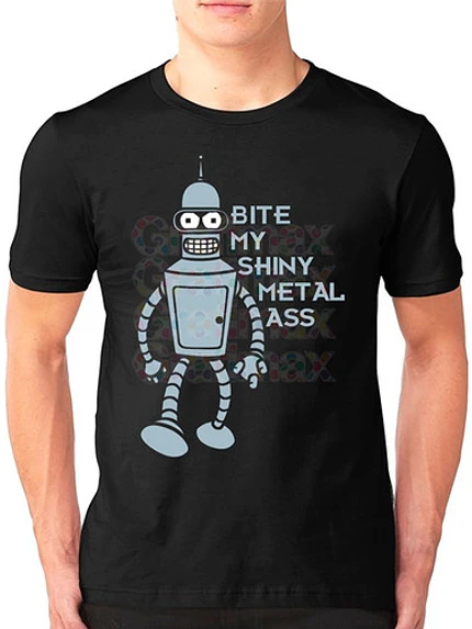 Polera Bender Futurama Kiss My Shiny Metal Ass Grafimax 2