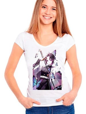 Polera Shinobu Kocho Cute Mujer Anime Demon Slayer Grafimax