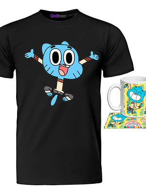 Polera Gumball Jump ( Todas las tallas ) + Tazón Grafimax