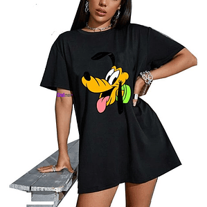 Polera Pluto Dibujos Animados Oversize Mujer Grafimax