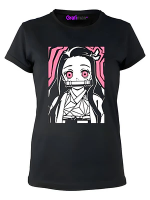 Polera Mujer Nezuko Kimetsu No Yaiba Demon Slayer Grafimax