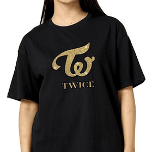 Polera Twice Oversize Kpop Corea Logo Dorado Música - Grafimax