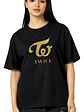 Polera Twice Oversize Kpop Corea Logo Dorado Música - Grafimax - Miniatura 1