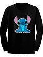 Polera Manga Larga Stitch Negra Oversize Unisex Grafimax - Miniatura 1