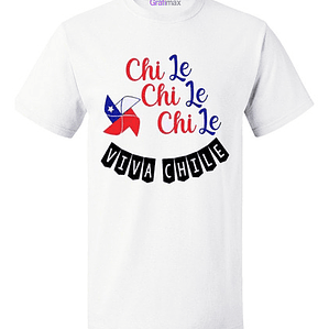 Polera Blanca Chi Chi Chi Le Le Le Viva Chile Grafimax