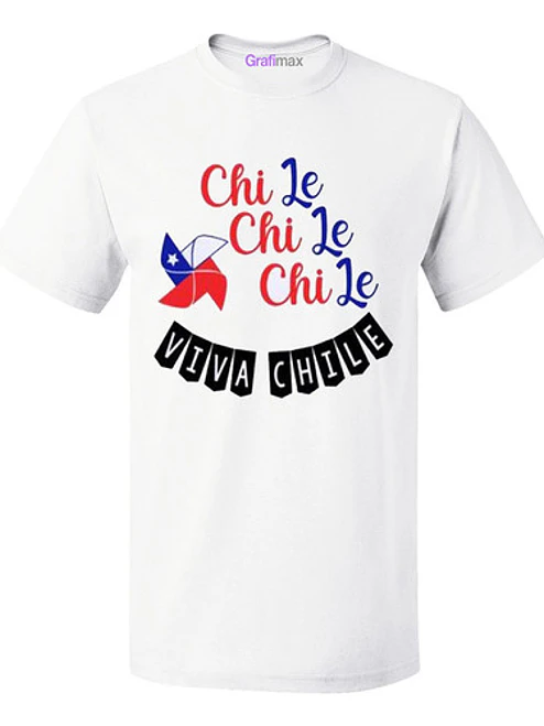 Polera Blanca Chi Chi Chi Le Le Le Viva Chile Grafimax 1