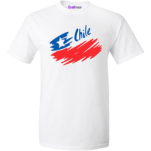 Polera Blanca Fiestas Patrias Chile Bandera Unisex Grafimax