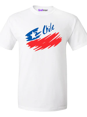Polera Blanca Fiestas Patrias Chile Bandera Unisex Grafimax