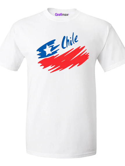 Polera Blanca Fiestas Patrias Chile Bandera Unisex Grafimax 1