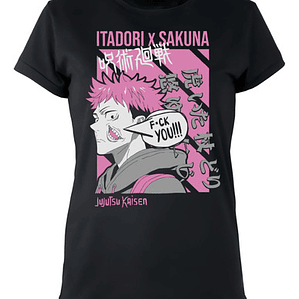 Polera Jujutsu Kaisen Itadori Sukuna Anime Mujer Grafimax