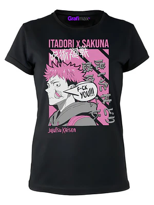Polera Jujutsu Kaisen Itadori Sukuna Anime Mujer Grafimax