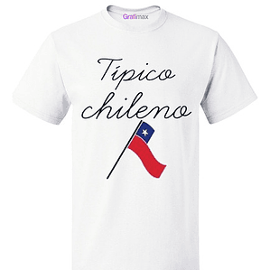 Polera Blanca Algodón Típico Chileno 18 Septiembre Chile - Grafimax