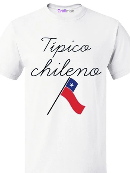 Polera Blanca Algodón Típico Chileno 18 Septiembre Chile - Grafimax 1