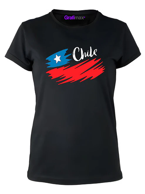 Polera Chile Bandera Mancha Fiestas Patrias Mujer Grafimax 1