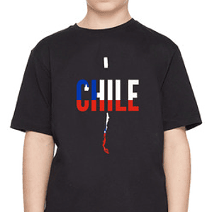 Polera Chile Mapa Fiestas Patrias 18 Niño Colores Grafimax