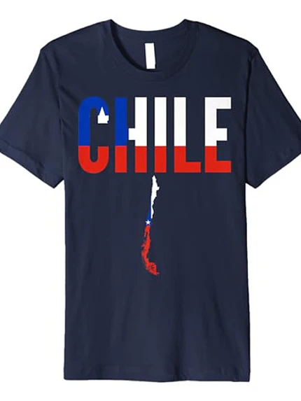 Polera Chile Mapa Fiestas Patrias 18 Niño Colores Grafimax 5
