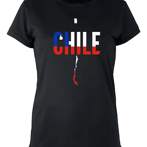 Polera Chile Bandera Y Mapa Fiestas Patrias Mujer Grafimax