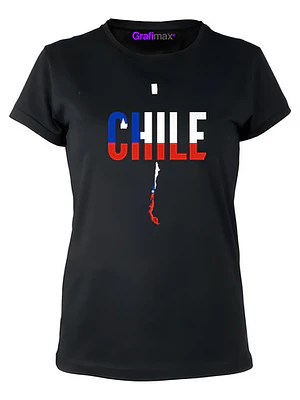 Polera Chile Bandera Y Mapa Fiestas Patrias Mujer Grafimax