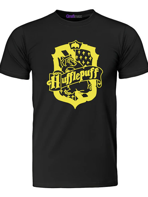 Polera Harry Potter Hufflepuff Shield Libro Grafimax 1