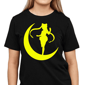 Polera Mujer Sailor Moon Anime Silueta Yellow Grafimax