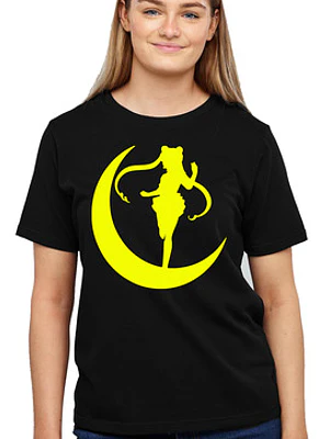 Polera Mujer Sailor Moon Anime Silueta Yellow Grafimax