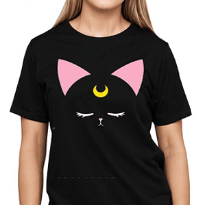 Polera Mujer Sailor Moon Luna Anime Negra Grafimax