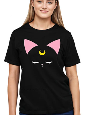 Polera Mujer Sailor Moon Luna Anime Negra Grafimax