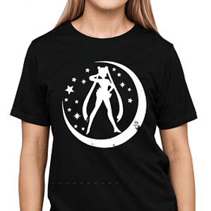 Polera Sailor Moon Serena Silueta Blanca Anime Grafimax