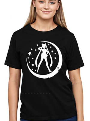 Polera Sailor Moon Serena Silueta Blanca Anime Grafimax