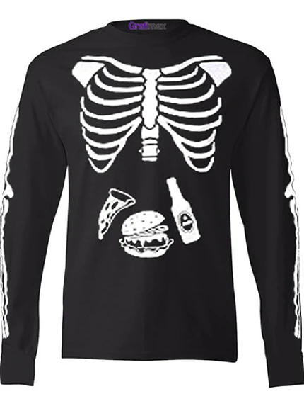 Polera Manga Larga Esqueleto Huesitos Halloween - Grafimax 2