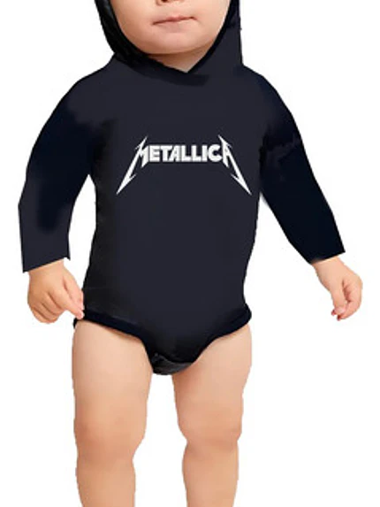 Body Pilucho Con Gorro Algodón Rock Metal Metallica Grafimax 1