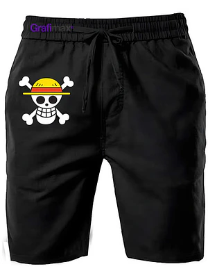 Shorts Pantalón De Buzo Hombre Algodón One Piece Grafimax