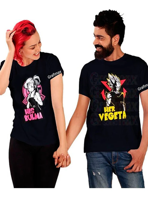 Pack Polera Parejas San Valentí­N Vegeta Y Bulma Grafimax 1