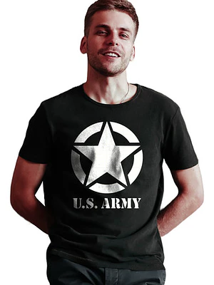 Polera Us Army Negra Militar Grafimax