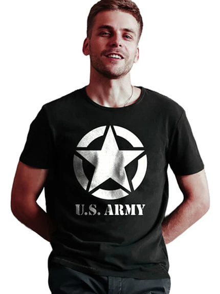 Polera Us Army Negra Militar Grafimax 1